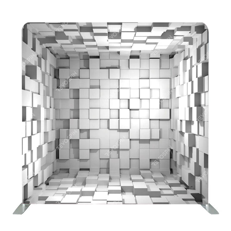Gray 3D Cubes Tension Backdrop