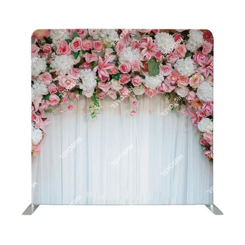 Pink Flowers for Wedding Tension Backdrop