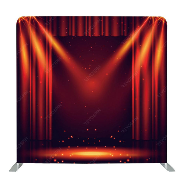 Red Curtain Spotlight Tension Backdrop
