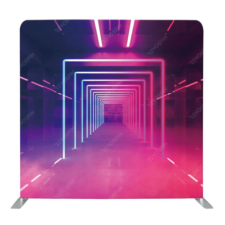 3D Neon Pink Futuristic Corridor Tension Backdrop