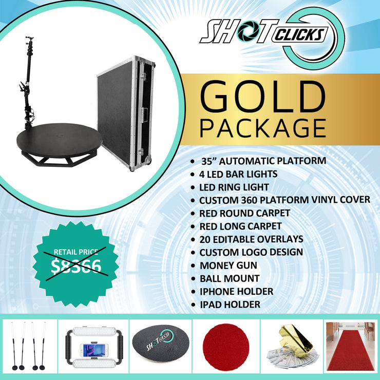 GOLD PACKAGE - Automatic 35” 360 Photo Booth Gold Package